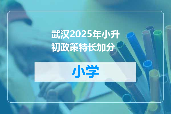 武汉2025年小升初政策特长加分