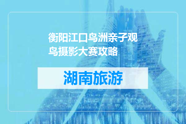 衡阳江口鸟洲亲子观鸟摄影大赛攻略