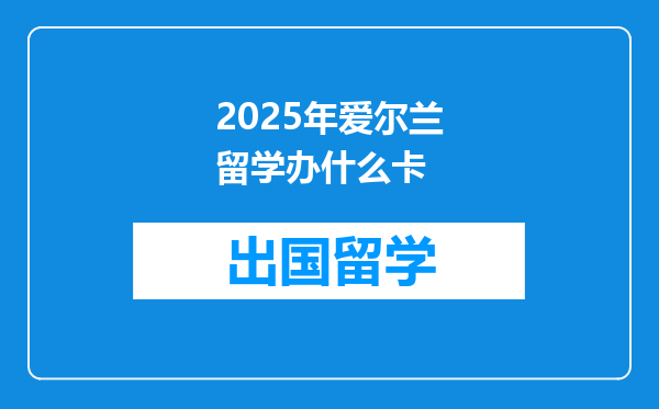 2025年爱尔兰留学办什么卡