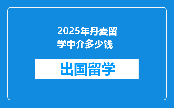 2025年丹麦留学中介多少钱