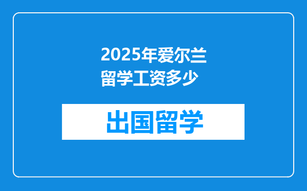 2025年爱尔兰留学工资多少