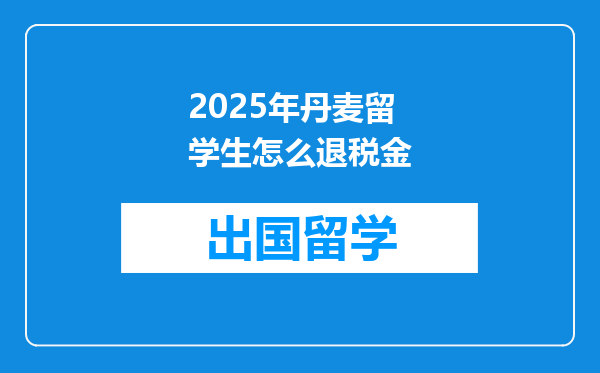 2025年丹麦留学生怎么退税金