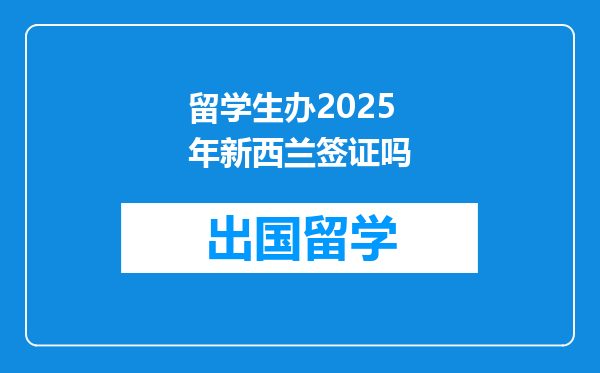 留学生办2025年新西兰签证吗