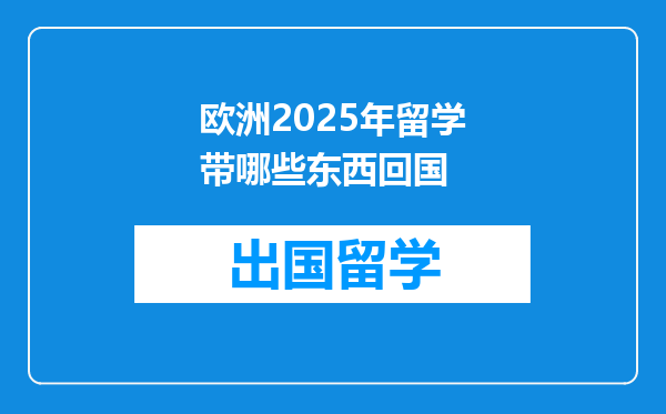欧洲2025年留学带哪些东西回国