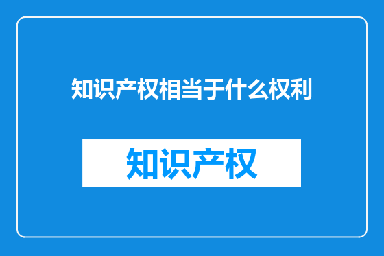 知识产权相当于什么权利