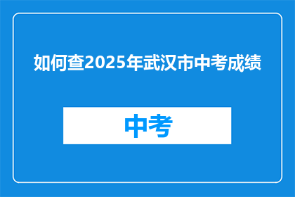 如何查2025年武汉市中考成绩