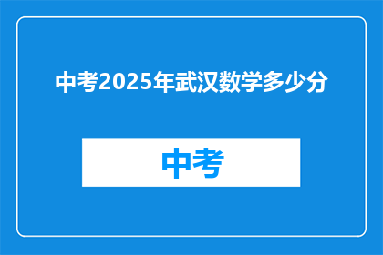 中考2025年武汉数学多少分