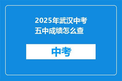 2025年武汉中考五中成绩怎么查