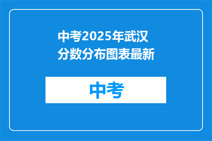中考2025年武汉分数分布图表最新