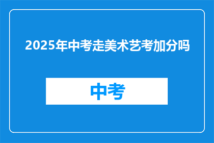 2025年中考走美术艺考加分吗