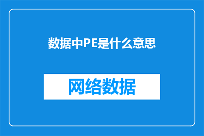 数据中PE是什么意思(数据中PE的含义是什么？)